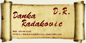 Danka Radaković vizit kartica